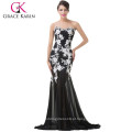 Grace Karin preto strapless China atacado vestido de formatura CL6257